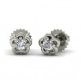 White Sparkle Solitaire Studs